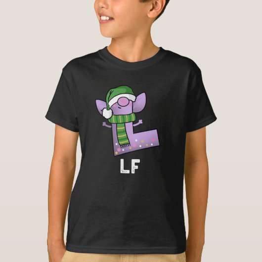 Of grappige brief L Pun Dark BG T-shirt (Voorkant)