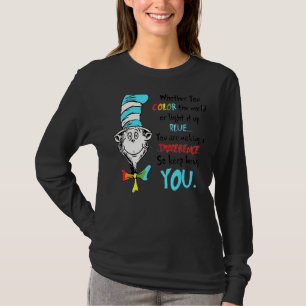 Of je nu kleur geeft aan de wereld of het blauw li t-shirt