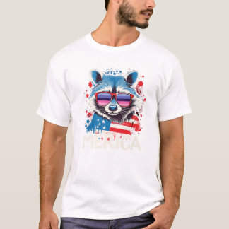 Of July Merica Raccoon T-shirt