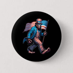 Of July Shirts Patriotic American Flag Bigfoot Sas Ronde Button 5,7 Cm