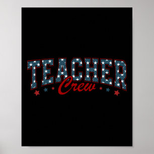 Of July Teacher Patriotic Shirt Teacher Crew Men W Poster
