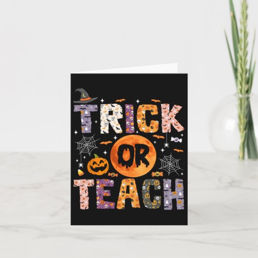 Of leer grappige leraren Halloween Ghost Kaart (Voorkant)