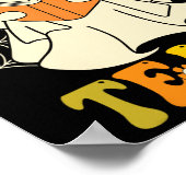 Of leer groovy Halloween Retro Floral Ghost Teach Poster (Hoek)