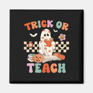 Of leer groovy leraar Halloween Retro Floral Gho Magneet