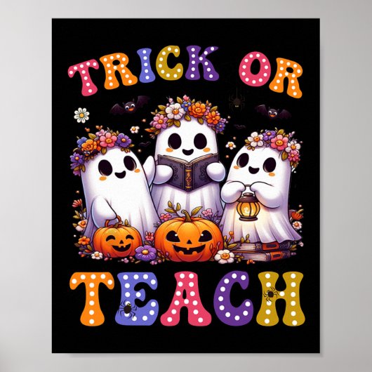 Of leer Halloween Ghost Pumpkin Spooky Teacher Who Poster (Voorkant)