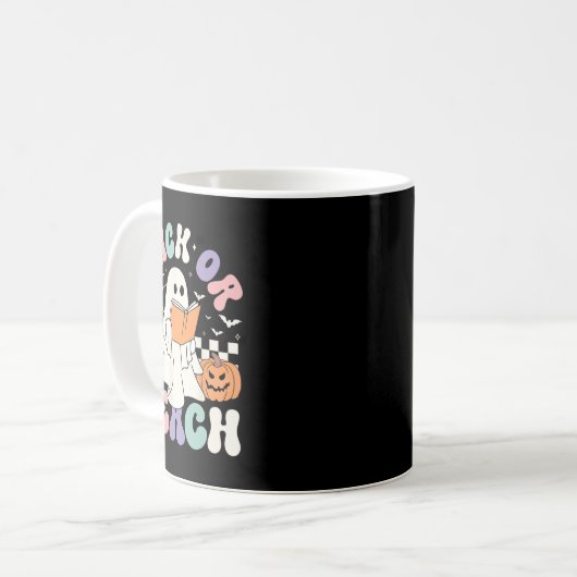 Of leer spookachtige leraar Schattige Ghost Lees b Koffiemok (Voorkant links)