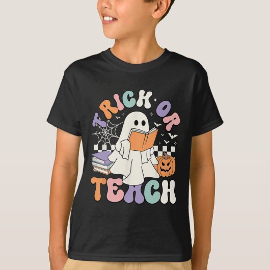 Of leer spookachtige leraar Schattige Ghost Lees b T-shirt (Voorkant)