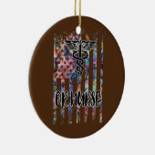 OF Nurse American Flag Operating Room Nurse Keramisch Ornament (Rechts)