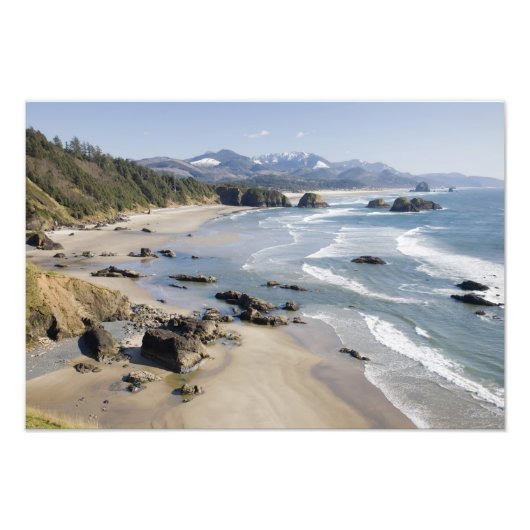 OF, Oregon kust, Ecola State Park, Crescent 2 Foto Afdruk (Voorkant)