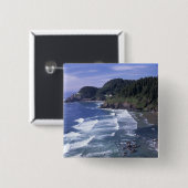 OF, Oregon kust, Heceta Head Lighthouse, op Vierkante Button 5,1 Cm (Voorkant /achterkant)