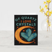 Of Quartz I Love Crystals Funny New Age Humor Pun Kaart (Gele Bloem)