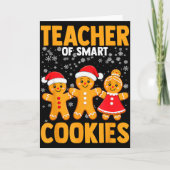 Of Smart Cookies Gingerbread Christmas Teacher Cut Kaart (Voorkant)