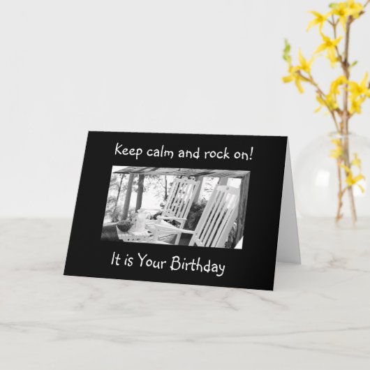 OF U ROCK OF ROCK AND ROLL=BIRTHDAY WISH KAART (Gele Bloem)