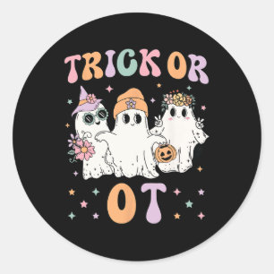Of van ergotherapeut Halloween Gho Ronde Sticker