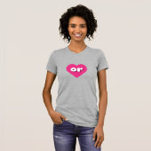 of warm roze hart - Ik hou van of T-shirt (Voorkant volledig)