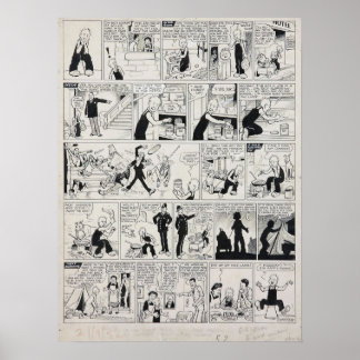 Of Wullie 1952 Cartoon Afdrukken Ondertekend en ge Poster