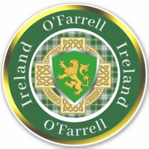 O'Farrell Ierse Schild/Celtisch Kruis Persoonlijk Sticker