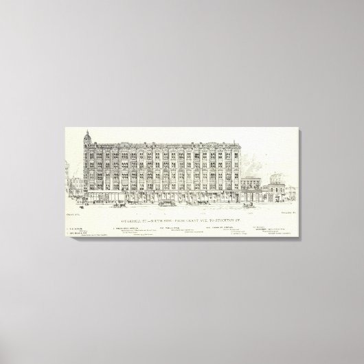 O'Farrell South side Grant en Stockton Canvas Afdruk (Voorkant)