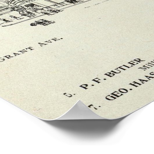 O'Farrell South side Grant en Stockton Poster (Hoek)