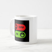 Off Bed On Coffee T Shirt Koffiemok (Voorkant links)