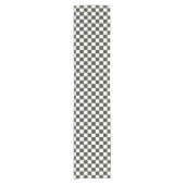 Off Black and Off White Checkerboard Korte Tafelloper (Voorkant)