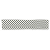 Off Black and Off White Checkerboard Korte Tafelloper (Horizontaal)