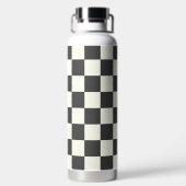 Off Black and Off White Checkerboard Waterfles (Achterkant)