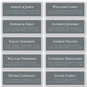 Off-Black Gast Adresetiketten BESTELLEN 6" of 8"! Sticker (Voorkant)