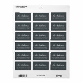 Off-Black Script Familie Retouradreslabel Etiket (Full Sheet)