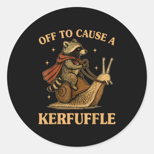 Off Cause Ophef Wasbeer Weirdcore Ronde Sticker (Voorkant)