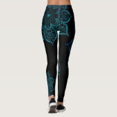 Off-Centered Blauwgroen Faux Glitter Mandala's op  Leggings (Achterkant)
