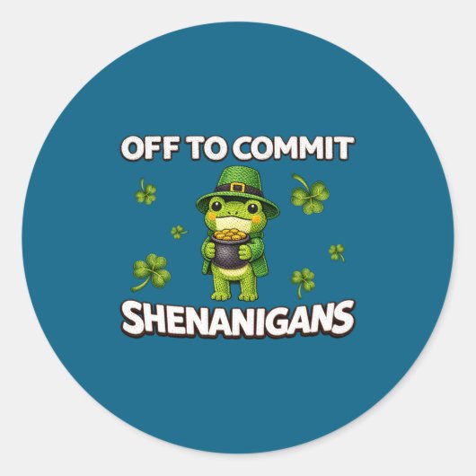 Off Commit Streken Tovenaar Kikker Ronde Sticker (Voorkant)