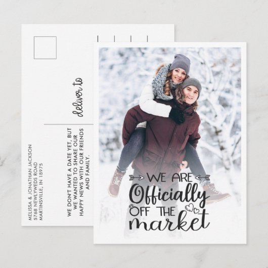 Off de markt betrokken QR-code aankondiging Briefkaart (Voorkant / Achterkant)