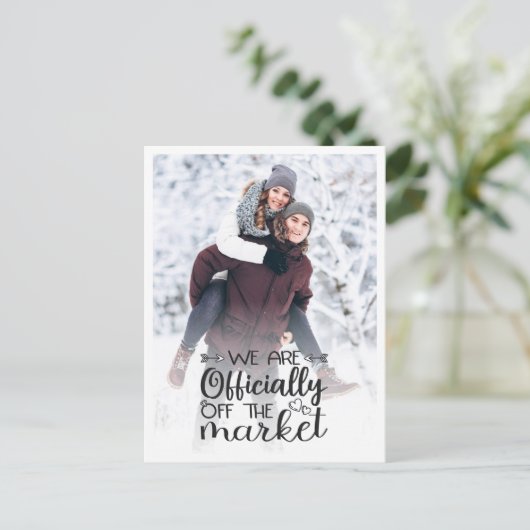 Off de markt betrokken QR-code aankondiging Briefkaart (Staand voorkant)