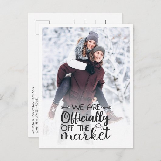 Off de markt betrokken QR-code aankondiging Briefkaart (Voorkant / Achterkant)