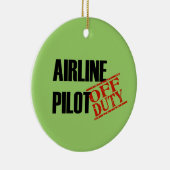 OFF DUTY Airline Pilot Keramisch Ornament (Rechts)