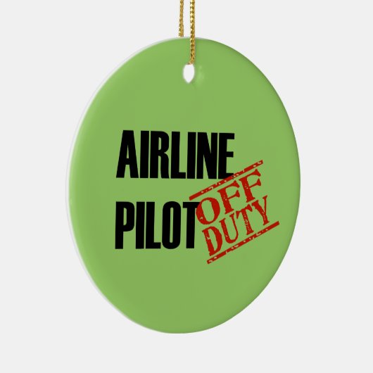 OFF DUTY Airline Pilot Keramisch Ornament (Rechts)