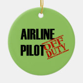 OFF DUTY Airline Pilot Keramisch Ornament (Voorkant)