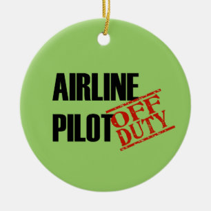 OFF DUTY Airline Pilot Keramisch Ornament