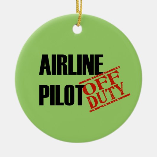 OFF DUTY Airline Pilot Keramisch Ornament (Voorkant)