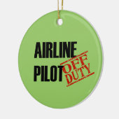 OFF DUTY Airline Pilot Keramisch Ornament (Links)