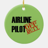 OFF DUTY Airline Pilot Keramisch Ornament (Achterkant)