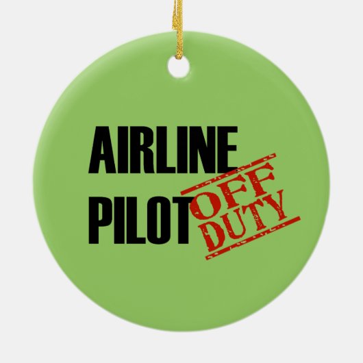 OFF DUTY Airline Pilot Keramisch Ornament (Achterkant)