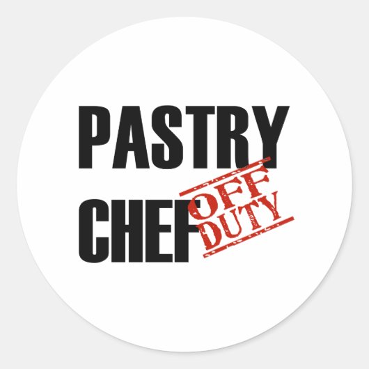 OFF-DUTY BANKETBAKKERSLICHT RONDE STICKER (Voorkant)