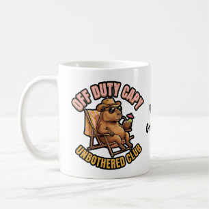 Off Duty Capybara Unbothered Club Retro Strand Kun Koffiemok