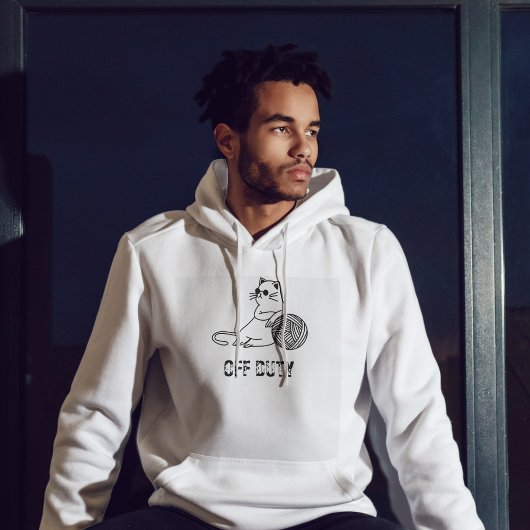 Off Duty Lazy Cat - Cute and Funny Bored Cat Hoodie