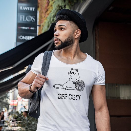 Off Duty Lazy Cat - Cute and Funny Bored Cat T-shirt