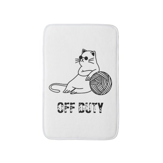 Off Duty Lazy Cat - Cute and Funny Bored Cat Two-T Badmat (Voorkant Verticaal)