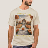 Off Duty Leraar Halloween Pompoenen T-shirt (Voorkant)