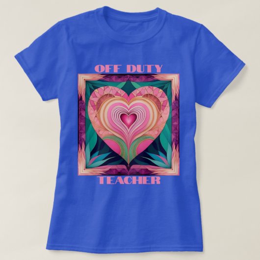 Off-duty leraar hart T-shirt (Design voorkant)